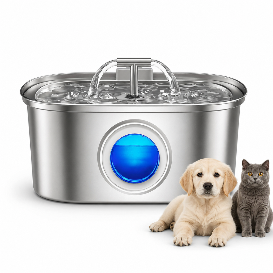 Fontaine à eau pour chat 3,2L Inox