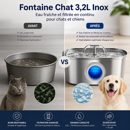 Fontaine Chat 3,2L Inox
