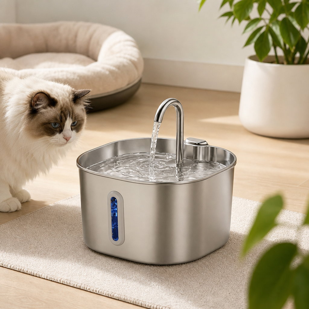 Fontaine à Eau pour Chat avec Filtre et Pompe Silencieuse