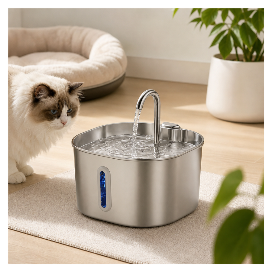 Fontaine à Eau pour Chat avec Filtre et Pompe Silencieuse