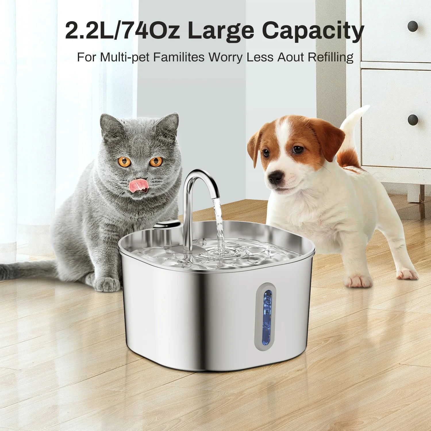 Fontaine à Eau pour Chat avec Filtre et Pompe Silencieuse